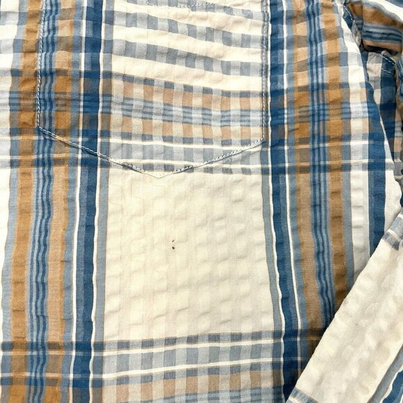 J Crew Wallace Barnes Classic Seersucker Plaid Long Sleeve Button Shirt sz Small - Picture 4 of 6